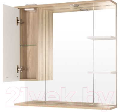 Шкаф с зеркалом для ванной Style Line Ориноко 75 (с подсветкой)