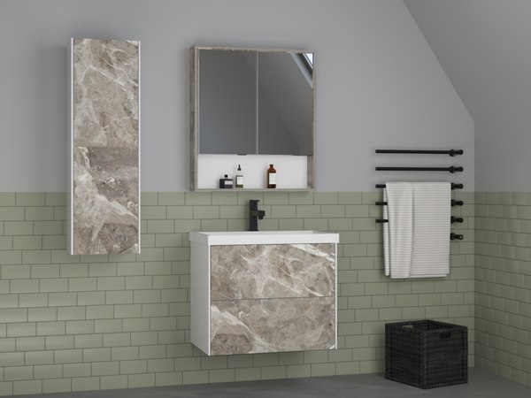 Купить Шкаф с зеркалом для ванной Style Line Палермо 60 в Могилеве