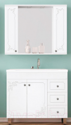 Шкаф с зеркалом для ванной Style Line София 100 (с подсветкой)