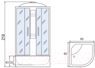Душевая кабина RIVER Мономах 80/43 С МЗ