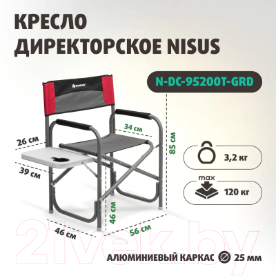 Кресло складное Nisus N-DC-95200T-GRD (серый/красный/черный)