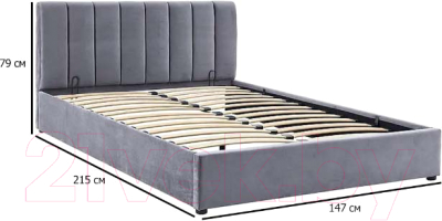 Полуторная кровать Signal Montreal Velvet 140x200 (Tap 192 серый)