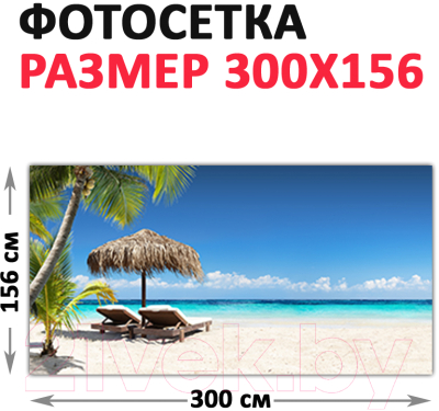 Фотофасад Arthata Пляж, пальмы, море / FotoSetka-300-115 (300x156)
