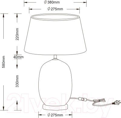Прикроватная лампа Arte Lamp Sarin A4061LT-1PB