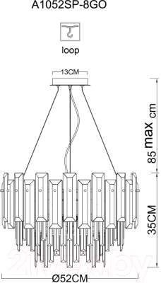 Люстра Arte Lamp Nicoletta A1052SP-8GO