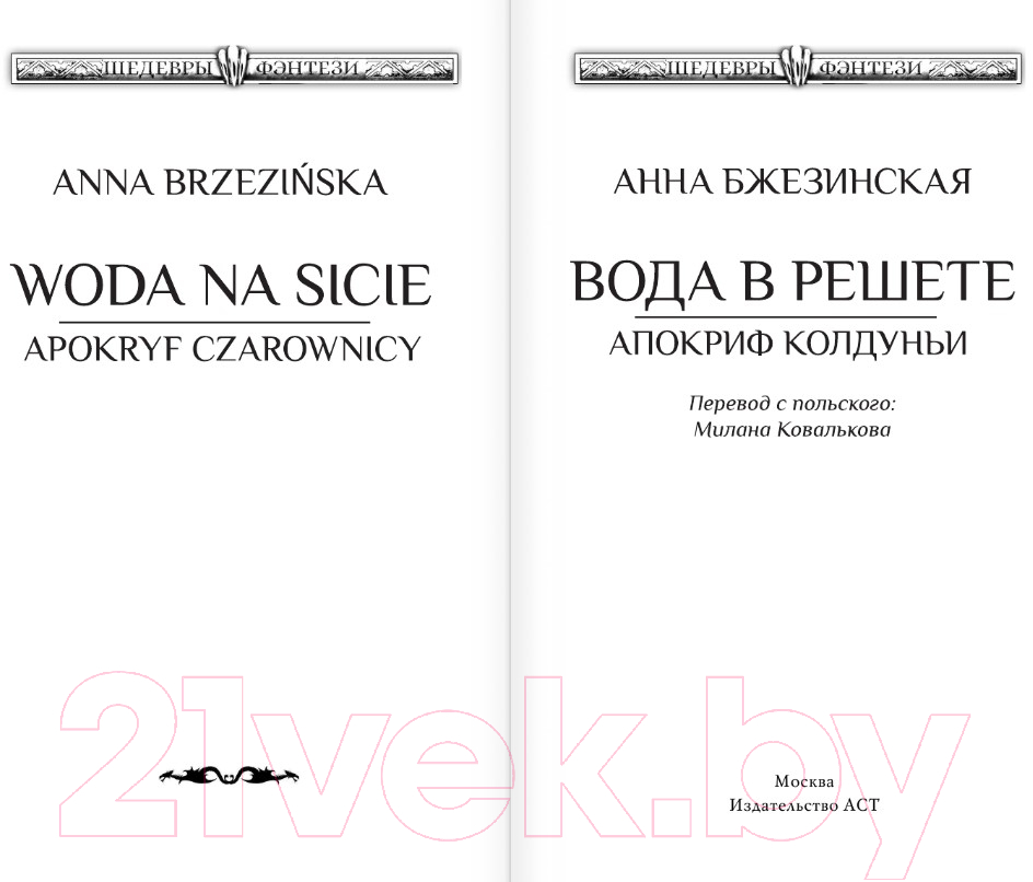 Художественная книга АСТ Вода в решете. Апокриф колдуньи (Бжезинская А.) — фото 3