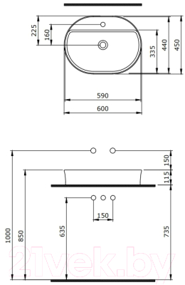 Умывальник Berges Ego SL 60x45 182016