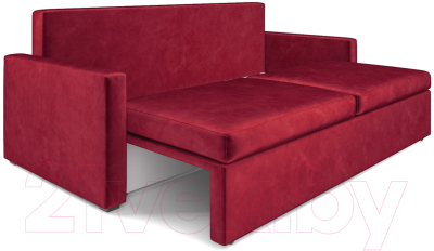 Диван Mebel-Ars Еврокнижка Поло (бархат красный Star Velvet 3 Dark Red)