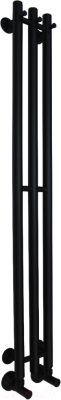 Полотенцесушитель водяной Маргроид Inaro 120x6x12 3 крючка (черный матовый, частичная комплектация)