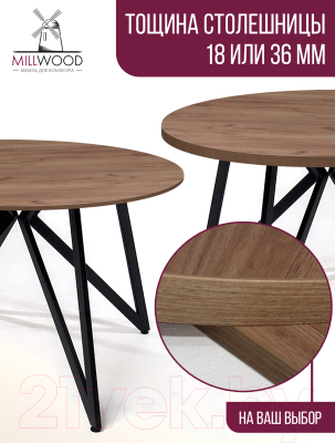 Столешница для стола Millwood D100x18 (дуб табачный Craft)