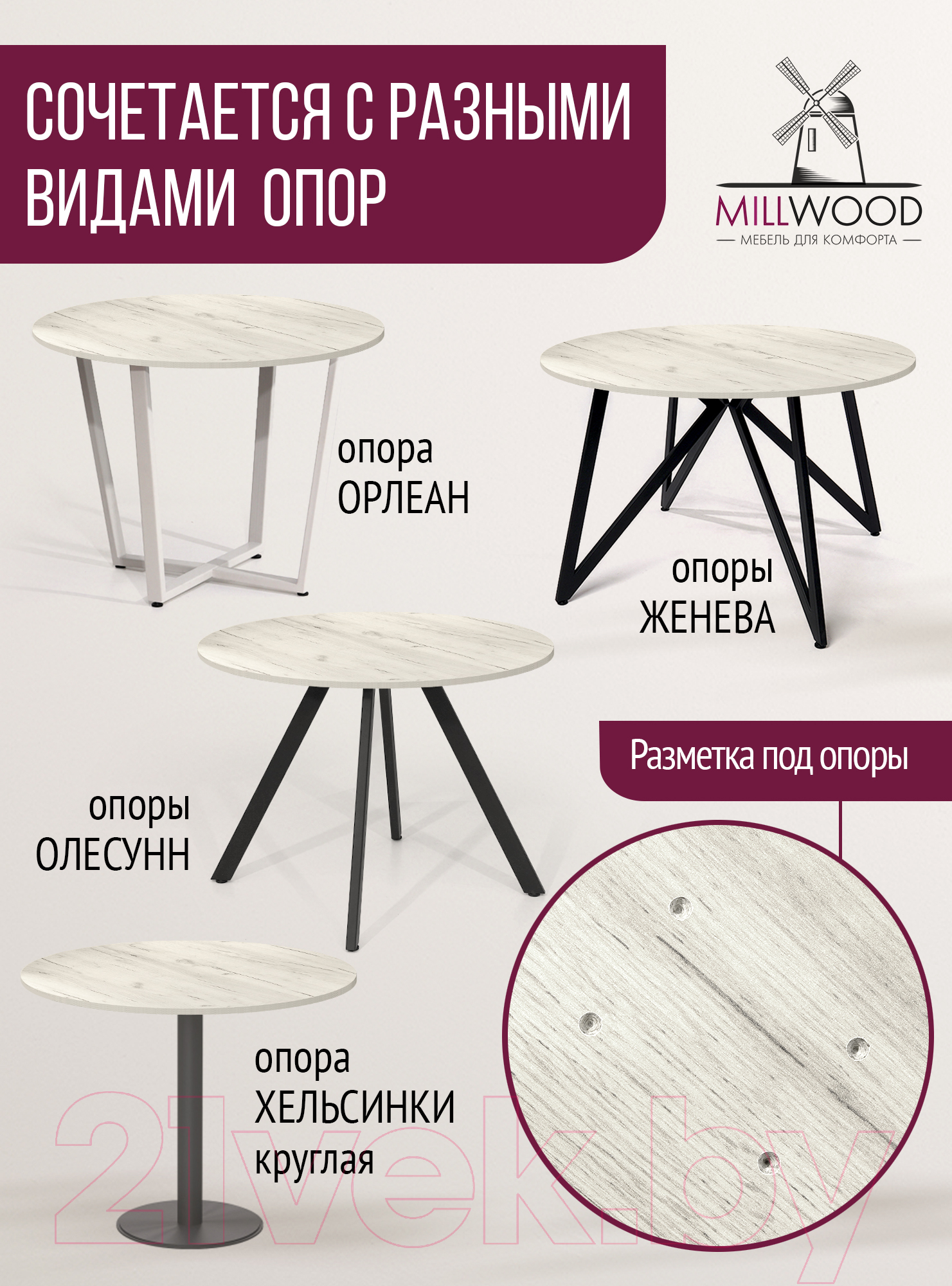 Столешница для стола Millwood D120x18