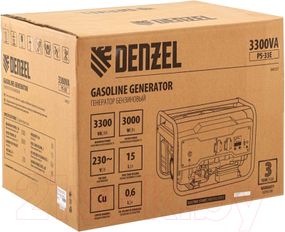 Изображение товара Бензиновый генератор Denzel PS-33E (94537)