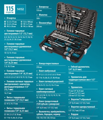 Изображение товара Универсальный набор инструментов Gross 14152