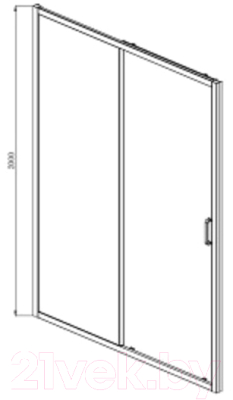 Душевая дверь Aquatek 120x200 / AQ ARI RA 12020BL (черный/прозрачное стекло)