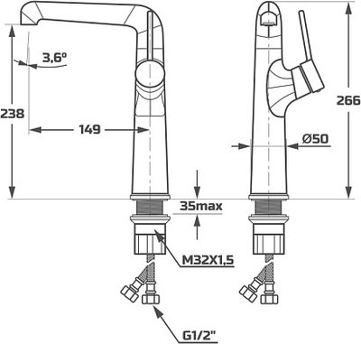 Смеситель Maxonor Pure Life PL1194-6