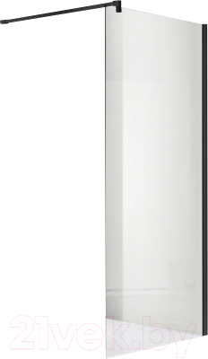 Душевая стенка Aquatek 100x200 / AQ WIW 10020BL (черный/прозрачное стекло)