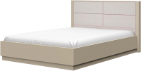 Полуторная кровать Bravo Мебель Вива 140x200 ЛДСП/МДФ (латте/мокко глянец/текстиль) - 