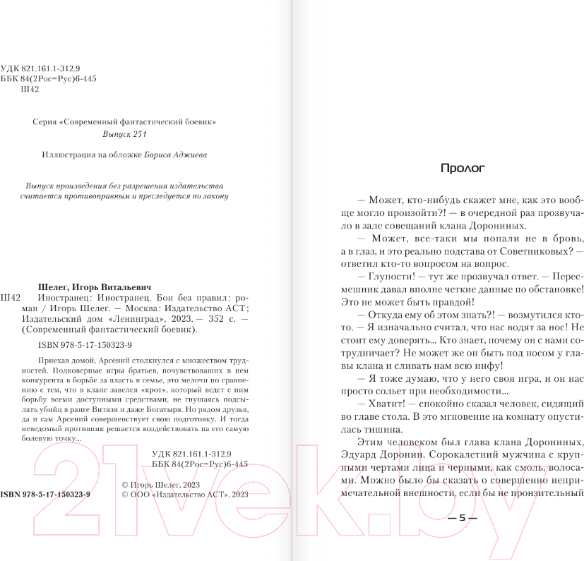 Художественная книга АСТ Иностранец. Бои без правил (Шелег И.В.) — фото 4
