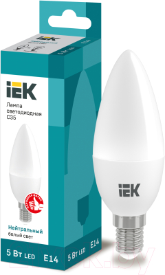 Лампа IEK ECO C35 5Вт 230В 4000К E14 (LLE-C35-5-230-40-E14)