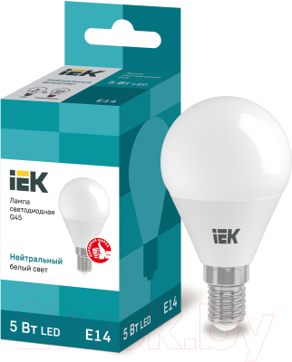 Лампа IEK ECO G45 5Вт 230В 4000К E14 (LLE-G45-5-230-40-E14)