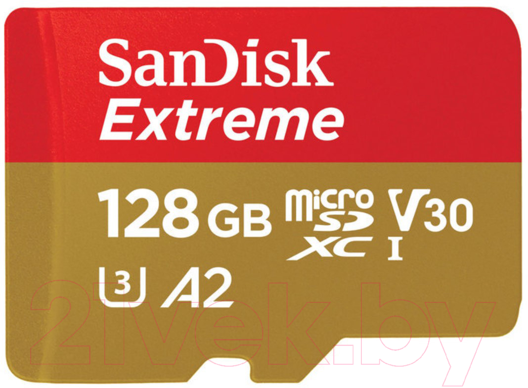 Карта памяти SanDisk Extreme MicroSDXC 128GB Class 10 UHS­I U3 V30 A2