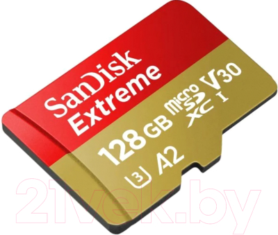 Карта памяти SanDisk Extreme MicroSDXC 128GB Class 10 UHS­I U3 V30 A2 (SDSQXAA-128G-GN6MN)