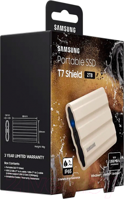 Внешний жесткий диск Samsung T7 Shield 2TB (MU-PE2T0K/WW)