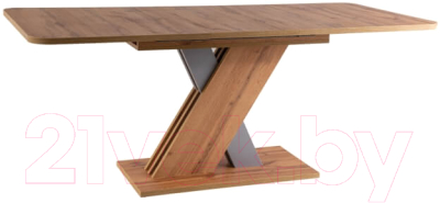 Обеденный стол Signal Exel D 140-180x85x76 (дуб вотан/серебряный)