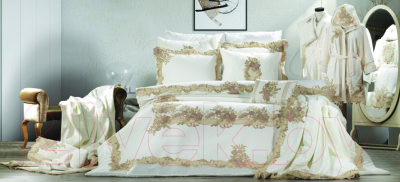 Набор текстиля для спальни Zebra Casa Flora / Y 948 (Krem-Kappucci)
