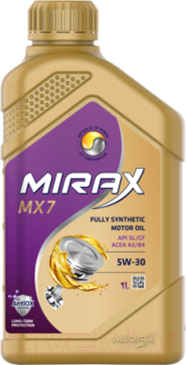 Моторное масло MIRAX MX7 5W30 SL/CF A3/B4 / 607026 (1л)
