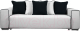 Диван ZMF Монреаль раскладной независимый пружинный блок (велюр Helena 100/Onyx 21, белый/черный) - 