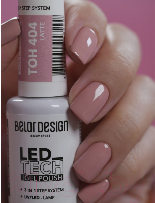 Гель-лак для ногтей Belor Design Led Tech тон 404 (6мл)