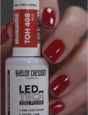 Гель-лак для ногтей Belor Design Led Tech тон 408 (6мл)