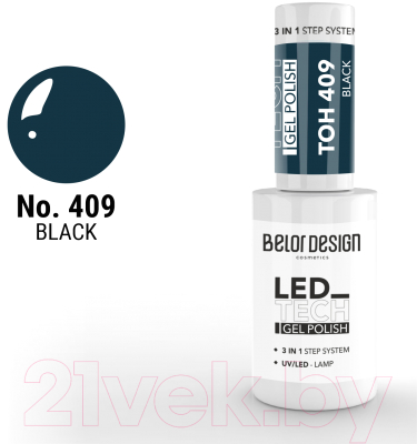 Гель-лак для ногтей Belor Design Led Tech тон 409 (6мл)