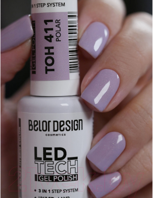 Гель-лак для ногтей Belor Design Led Tech тон 411 (6мл)