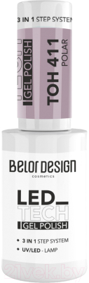 Гель-лак для ногтей Belor Design Led Tech тон 411 (6мл)