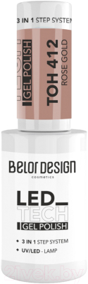 Гель-лак для ногтей Belor Design Led Tech тон 412 (6мл)