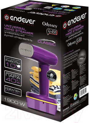 Отпариватель Endever Odyssey Q-458 (фиолетовый/желтый)