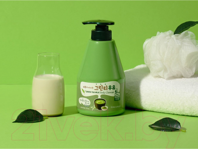 Гель для душа Welcos Kwailnara Green Tea Milk Body Cleanser (560г)