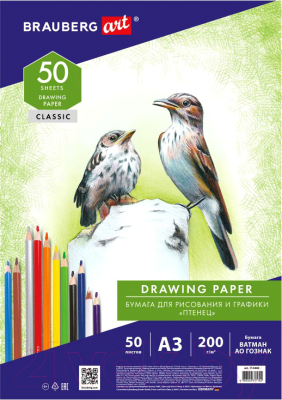 Набор бумаги для рисования Brauberg Art Classic / 114490 (50л)