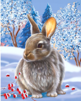 Картина по номерам Школа талантов Кролик на снегу / 7869577 - 