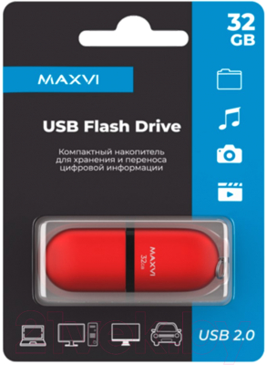 Usb flash накопитель Maxvi SF 32GB 2.0 (красный)