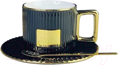 Чашка с блюдцем Lenardi 106-159 (с ложкой)