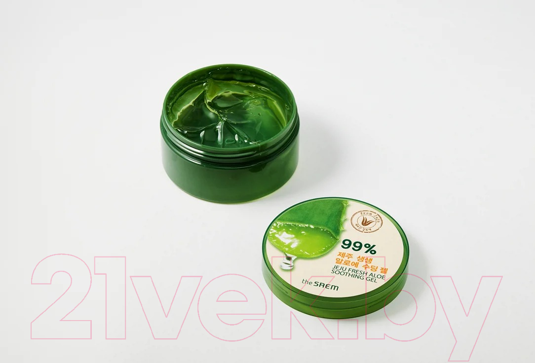 Гель для тела The Saem Jeju Fresh Aloe Soothing Gel 99% Универсальный увлажняющий (500мл) — фото 2