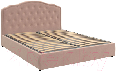 Двуспальная кровать Bravo Мебель Селин Стандарт с ПМ 160x200 (пудра с пуговицами)