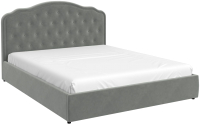 Двуспальная кровать Bravo Мебель Селин Стандарт с ПМ 160x200 (холодный серый с пуговицами) - 