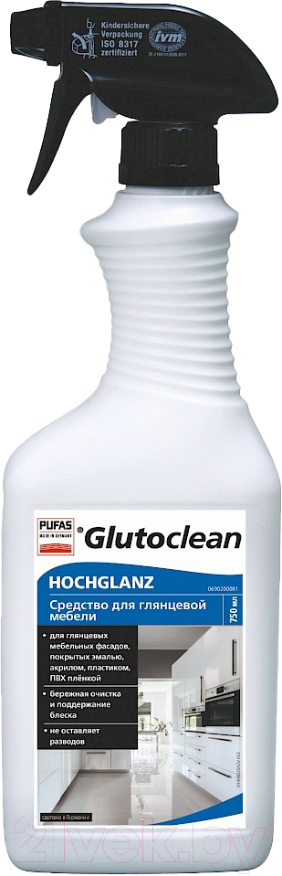 Чистящее средство для кухни Pufas Glutoclean Для глянцевой мебели (750мл)