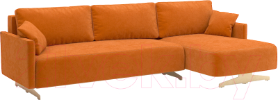 Диван угловой Савлуков-Мебель Oskar правый 294x162 (Fellini 17 оранжевый)