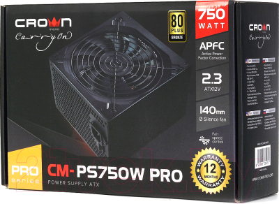 Блок питания для компьютера Crown CM-PS750W ver 2.0 Pro 750W