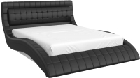 Двуспальная кровать Bravo Мебель Виргиния с металлокаркасом 160x200 (Santorini 0401 черный) - 